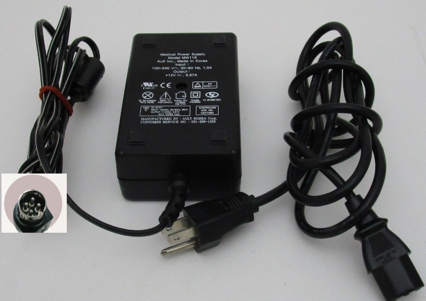 AULT KA1249F02 MW116KA1249F02 HPA-601250U3 12VDC 6.67A ac adapter Power Supply 4 Pin - Click Image to Close